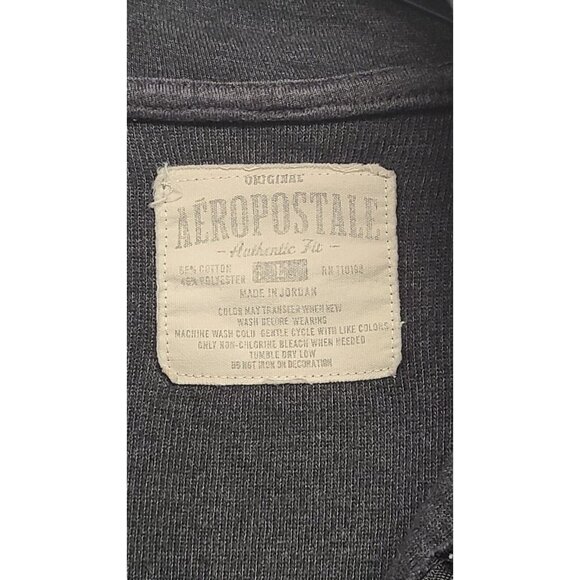 Aeropostale Sweater Mens Large Charcoal Gray Quarter Zip Mock Neck - Picture 3 of 6